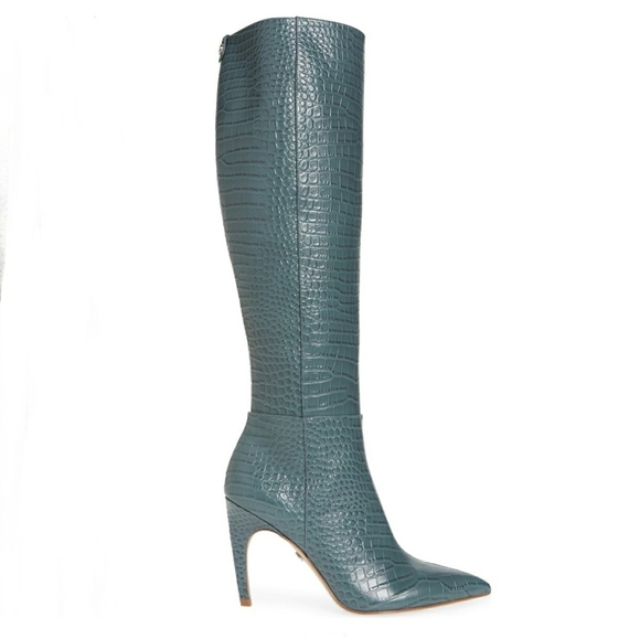 Sexy Chic Sam Edelman Snake Embossed Leather Boots - Picture 4 of 11